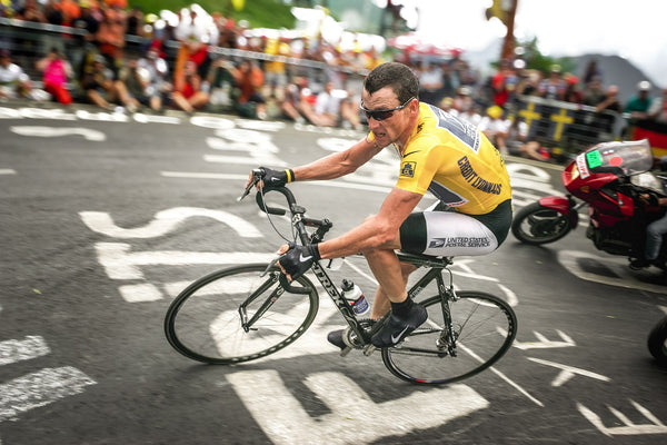 Photo Lance Armstrong 2004 cyclisme montée de l'Alpe d'huez.