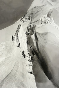 La Crevasse – Mont-Blanc, 1862 | Photo ancienne d’alpinisme