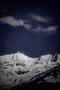 Le Pic blanc et sa lune photo de montagne