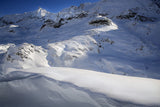 Photo de l'Alpe d'Huez en hiver avec le Pic Blanc et les remontées mécaniques