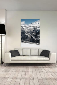 Les 21 lacets de l'Alpe d'Huez en hiver.