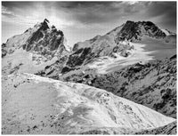 La Meije et son râteau hiver 2020 NB - Cyrille Quintard Photography : Tableau photo de montagne