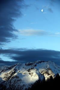 tableau photo Montagne et lune.