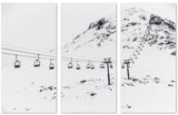 Tableau photo de montagne : les télésièges en noir et blanc . - Cyrille Quintard Photography : Tableau photo de montagne
